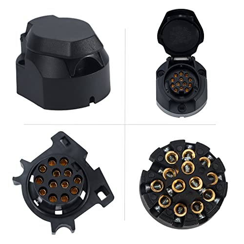 Woola 12V Anhänger steckdosen adapter 13-polig Elektrische Anhängersteckdose Anhängersteckdose Wasserdichter… – Bild 5
