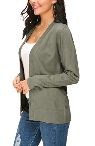Image of EXCHIC Women's Long Sleeve Open Front Cardigan Sweater Lightweight Casual Knit Sweaters