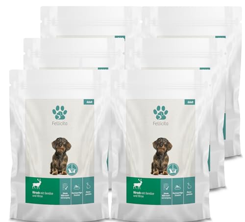 Produktbild von Fellicita Premium Nassfutter für Hunde Hirsch mit Gemüse & Hirse - 6 x 300 g