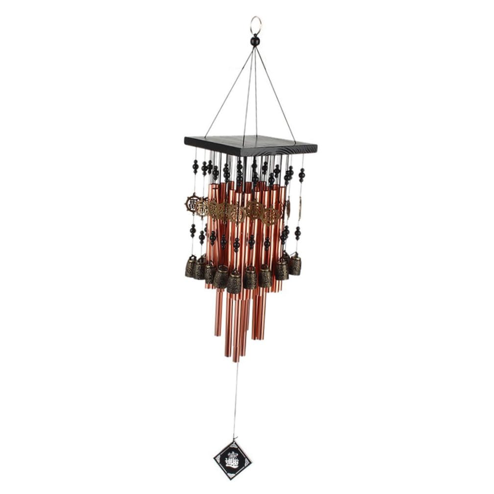Toddmomy Retro Windspiel aus Bronze und Kupfer mit Aluminiumrohren Kreative Gartendeko für Balkon und Terrasse Umweltfreundliche Windspiele mit Beruhigendem Klang Geschenkidee für Heim