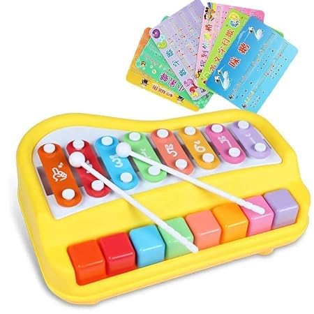Xylophone Musical Toy for Kids 8 Scale Piano Keyboard for 1 Year Baby Boy Girl Birthday Gift for Kids 6-12 Months Educational Toy for Toddlers, Non-Battery