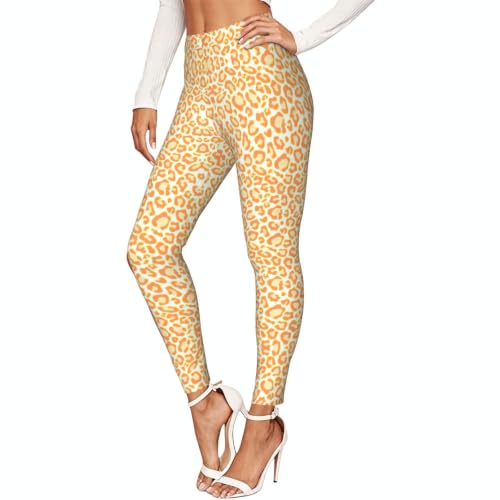Leggings elásticos naranjas deportivos pantalones estampados fitness