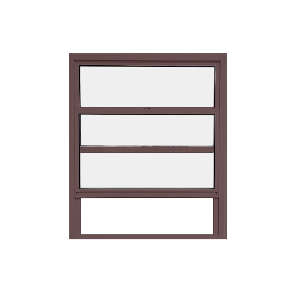 PFCDZDU Open Louver Shutters, Sound Insulation Mobile Window Aluminum Alloy Frame, Replacement Sliding Lower Leaning Sash Screen for Kitchen Bathroom Balcony (Color : Brown, Size : 31.5x39.4(WxH))