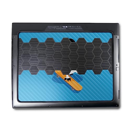 Image of MightySkins Carbon Fiber Skin Compatible With Alienware M18 R1 (2023) Full Wrap Kit - Skater Penguin | Protective Durable Textured Carbon Fiber Finish | Easy To Apply & Change Styles | Made in the USA