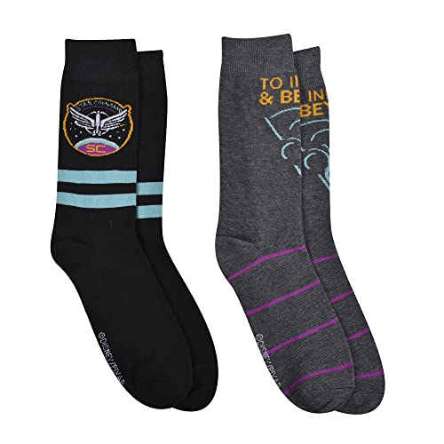 Disney Men's to Infinity Crew Sock, Black (2 Pack), 10-132