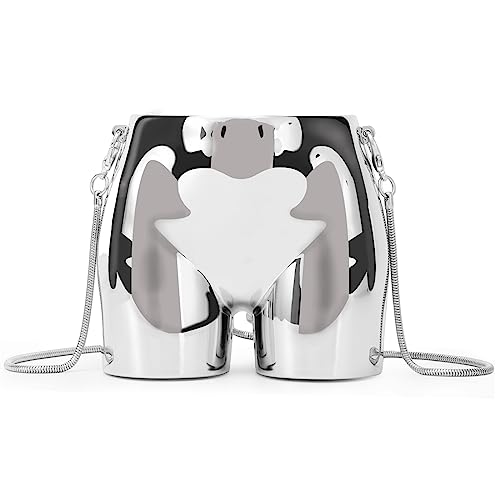 GOKTOW Y2k Bolsa prateada mini bolsa noturna feminina moderna metálica bolsa de ombro bolsa tiracolo, Prata - quadril, 3.74 x 3.54 x 4.33 inches
