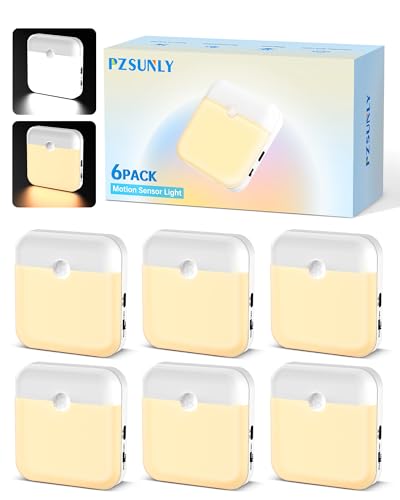 Image of Night Light for Kids,LED Rechargeable,Cabinet Lights Closet Lights,Indoor Motion Sensor Night Lights,Magnetic Hallway Light for Baby Bedroom Kitchen Stairs 6 Pack (Warm and White Light)
