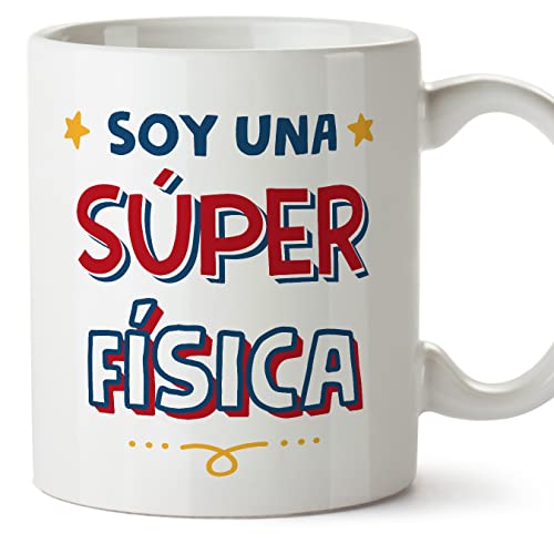 MUGFFINS Tazas para FÍSICA mujer - En Español - Soy Súper - 11 oz / 330 ml - Regalo original y divertido