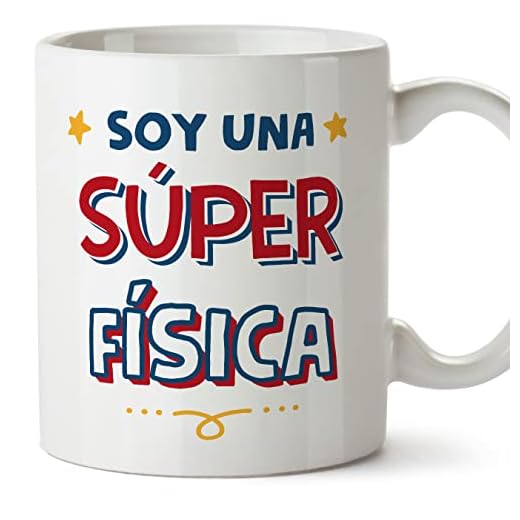MUGFFINS Tazas para FÍSICA mujer - En Español - Soy Súper - 11 oz / 330 ml - Regalo original y divertido