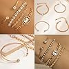IFNODO 28pcs Gold Chain Bracelets Set for Women, 14K Gold Plated Multiple Layered Bangle Adjustable Cuban Link Bracelet Fashion Accessories Jewelry for Women Gift (6-set-Gold) #1