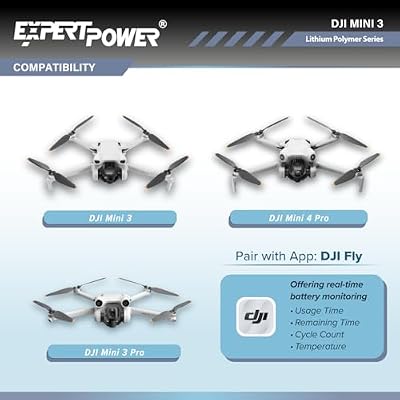ExpertPower 2 Pack: 3850mAh High Capacity Replacement Battery for DJI Mini 3, Mini 3 Pro Intelligent Flight Battery