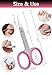 Nail Scissors Curved Eyebrow Scissors for Nail, Cuticle, Eyelashes, Nose Hair, Mustache and Beard - Manicure and Pedicure Small Scissors for Men and Women