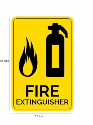 Image of GADGETS WRAP Fire Extinguisher Caution PVC Vinyl Safety Sign Sticker CV-02 (Pack of 2)