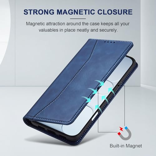 Image of Jasonyu Flip Wallet Case for iPhone 17 Air,Blue
