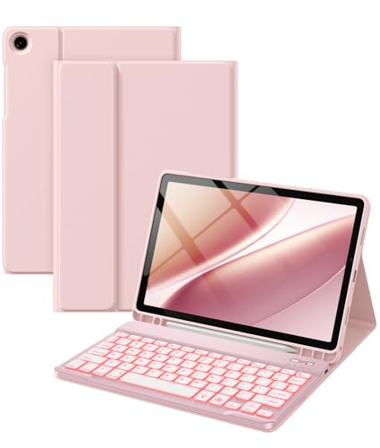 �yHETHOT�zSamsung�p �L�[�{�[�h�P�[�X - �Ή�Galaxy Tab A9+ 11 �C���` �S�ʕی� �h���ގ� �}�O�l�b�g���E���L�[�{�[�h �É��L�[ 7�F�o�b�N���C�g���{��戵�������t�� US�z�� �s�b�N