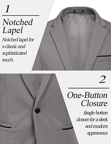 Image of COOFANDY Men's Casual Blazer Jacket Slim Fit Sports Coat Business Suit Jackets One Button