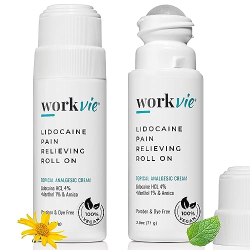 Image of Lidocaine Roll On Pain Relief Cream 2pk Maximum Strength - Arnica, Menthol, Aloe Vera - Soothing Relief for Muscles and Joints - Sensitive Skin Friendly