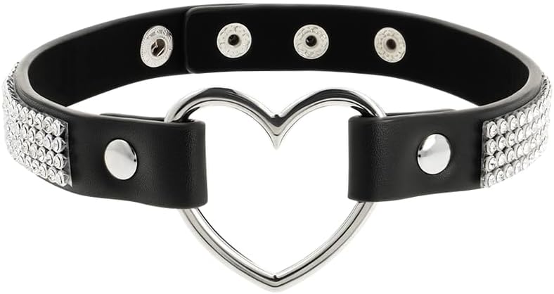 Collar with CorazÃ N Y PEDRERÍA ESTILO CHOKER VEGANO LEATHER TALLA ÃšNICA
