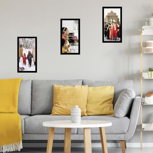 Image of JCJMY 8x17 Black Picture Frame for Poster Photo, Horizontal & Vertical Formats, Wall Hanging, 8 x 17 Wall Gallery Poster Photo Frame