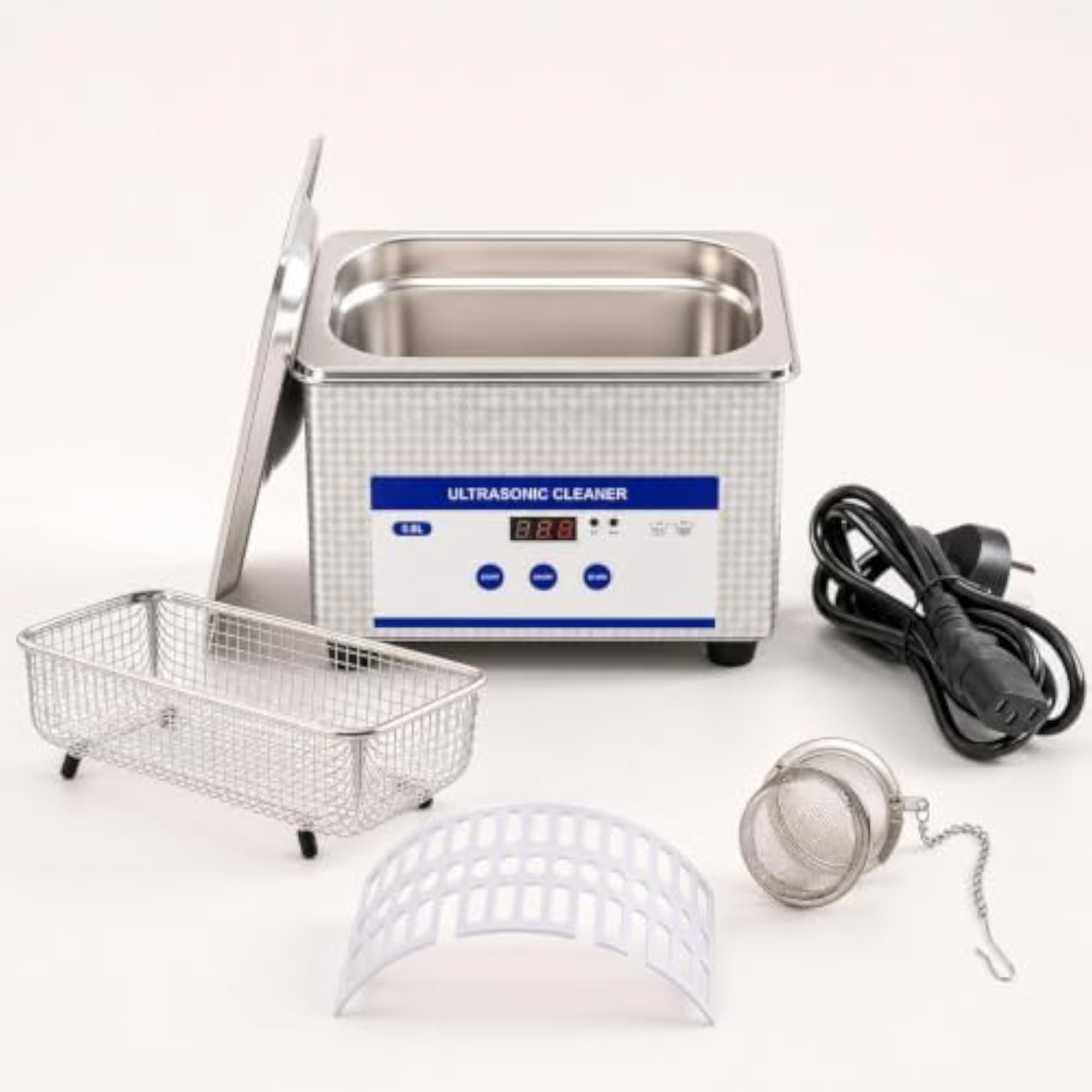 Compact Ultrasonic Jewelry Cleaner with Basket