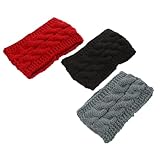 FRCOLOR 3個 冬用伸縮性ニットヘッドバンド レディース耳あて付き暖かいヘアアクセサリー 防寒対策 秋冬のアウトドアに