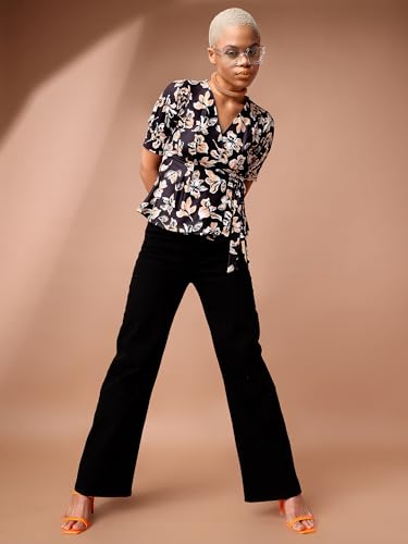 Image of PURVAJA Women's Polyester Floral Relaxed Fit Shirt