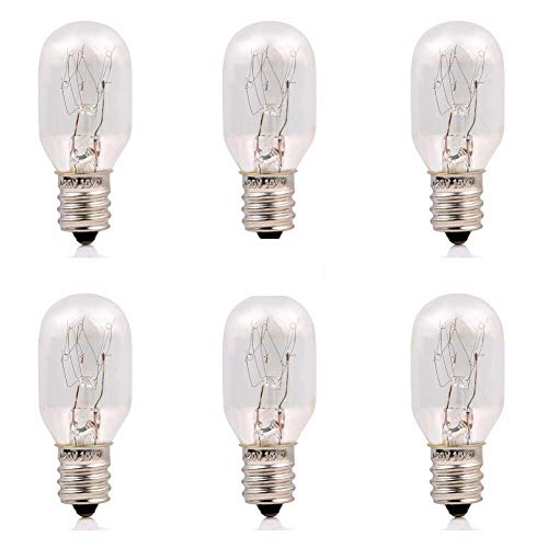 Himalayan CrystalLitez Long Lasting Certified 15 Watt E12 Socket Incandescent Candelabra Salt Lamp Bulb - Pack of 6