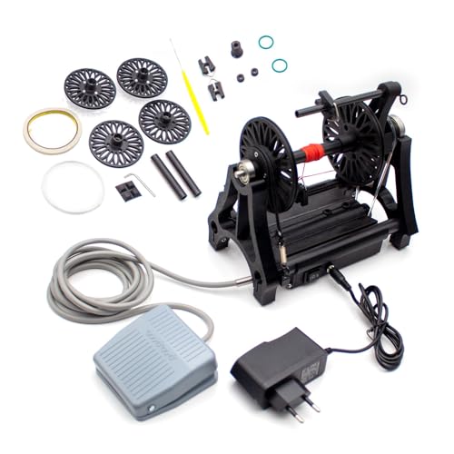 Toplionace AC 100-240V 1800 U/min Elektrisches Wolle Spinnrad mit Fußpedal, Haushalts Mini Baumwoll Seidenfaser Spinnmaschine