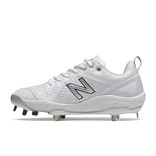 New Balance Women's Fresh Foam Velo V2 Metal Softball Shoe, White/White, 7
