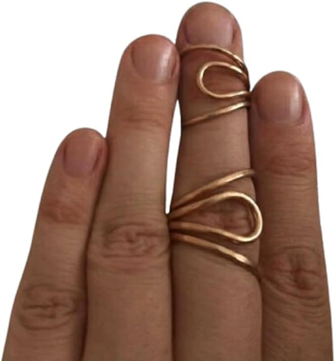 Set of 2 Adjustable Arthritis Splint Ring, Lateral Deviation Support, Mallet Finger Splint Boutonniere Deformity Brace Trigger Finger Splint
