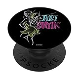 16TINK10030B-001 Disney Peter Pan Tinkerbell Just Saying Sassy Neon Colors PopSockets PopGrip: Ausziehbarer Sockel und Griff für Handys/Tablets mit Tauschbarem Top