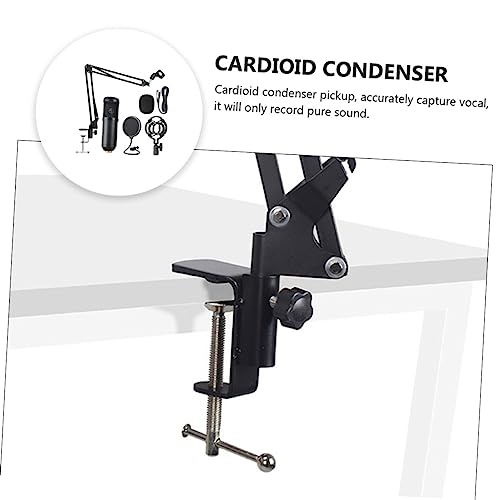 Microphone à condensateur USB cardioïde polyvalent avec pied de bureau réglable