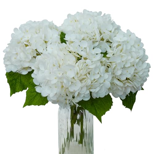 4Pcs Real Touch White Hydrangea Artificial Flowers...