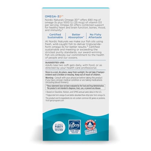Nordic Naturals Omega-3 + Vitamin D3, EPA & DHA, Lemon - 120 Count - image 6