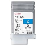 Cartouche PFI-102 C Cyan Compatible pour Canon iPF500 IPF600 IPF700 LP17 LP24 PFI-102 C 130 ml