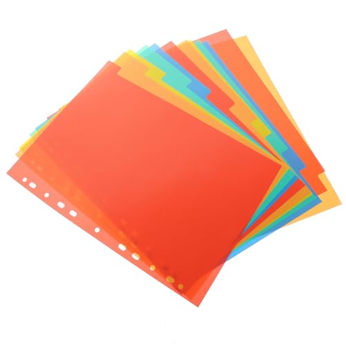 Beaupretty 3セット インデックス割板 素材 軽量ポータブル リングバインダー用 書類整理用ページ仕切り タブ付きオフィスマーカー 学校やオフ