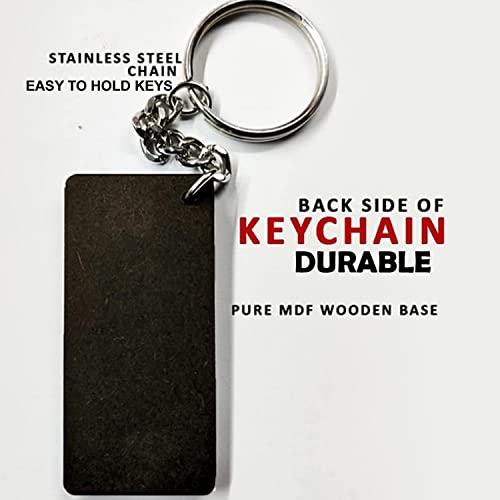 Getexciting Personalised Photo/Name Keychain Customised Photo Key Chain With Picture For Bike, Car, Home, Office (Multicolour 5.7X4.4 Cm)