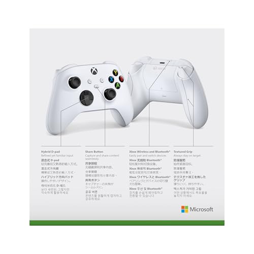 XBOX Wireless Gaming Controller | Robot White | Consoles, PCs, TVs, mobile, and more | Textured Grip | Wireless, Bluetooth, USB-C Connectivity - image 8