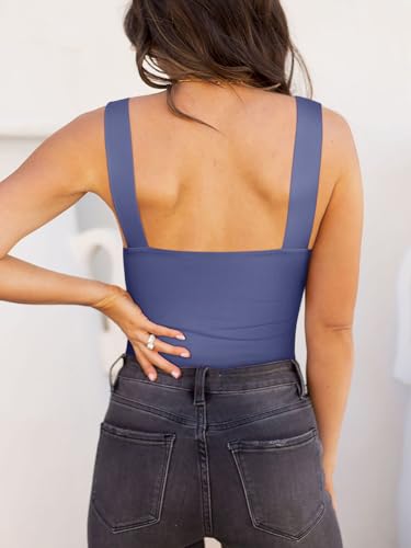 REORIA Butsmooth® Womens Basic Sexy Square Neck Sleeveless Tank Tops Bodysuits Clubwear3