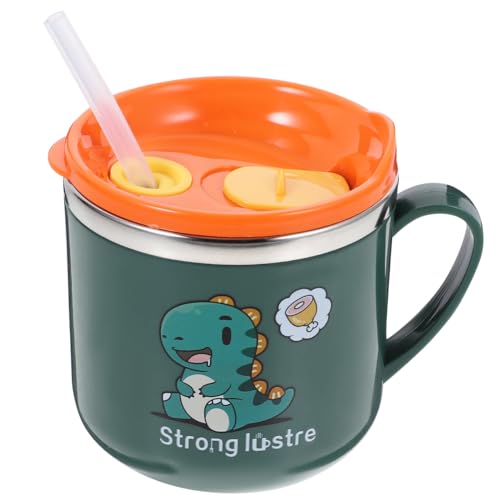 La Mejor Selección de Tazas y pajitas más recomendados. 46 LALAFINA Taza de Acero Inoxidable con Pajita 250 ml, Vaso con Tapa y Pajita, Vaso Aislante Antideslizante para Leche y Bebidas Calientes, Vasoss con Pajilla Reutilizable
