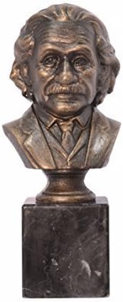 Decorative Figure Albert Einstein Bust Bronze-Look Cast Iron Antique Style H 32.5 CM