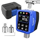PUIBERS Digital Torque Adapter 1/2' Drive 7.3-147.5 Ft-lb / 10-200 Nm, Electronic Torque Wrench Converter with LCD Display ±2% Accuracy, 1/4” & 3/8” Adapters for Car & Motorcycle Maintenance DIY Use