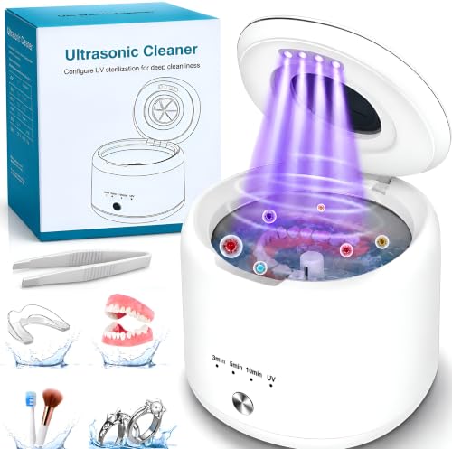 Image of Ultrasonic Retainer Cleaner Machine 45kHz, Dental Ultrasonic Care Cleaner | Ultrasonic Dental Pod For Dentures, Aligners, Mouth Guards, Night Guards, Toothbrush Heads & Jewelry with 200ML Capacity