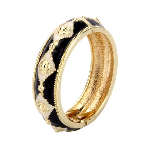 Image of wynameleri Modern Cloisonne Bracelet Geometric Enamel Cuff Bangles Hinged Bracelet Jewelry for Women Gift Box 184136