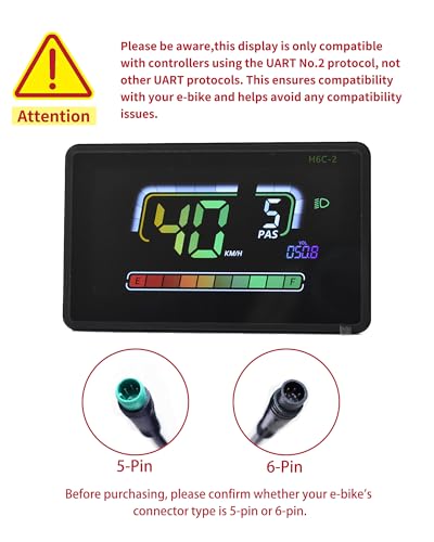 Écran LCD vélo électrique UART 2 connecté Bluetooth avec port USB de recharge