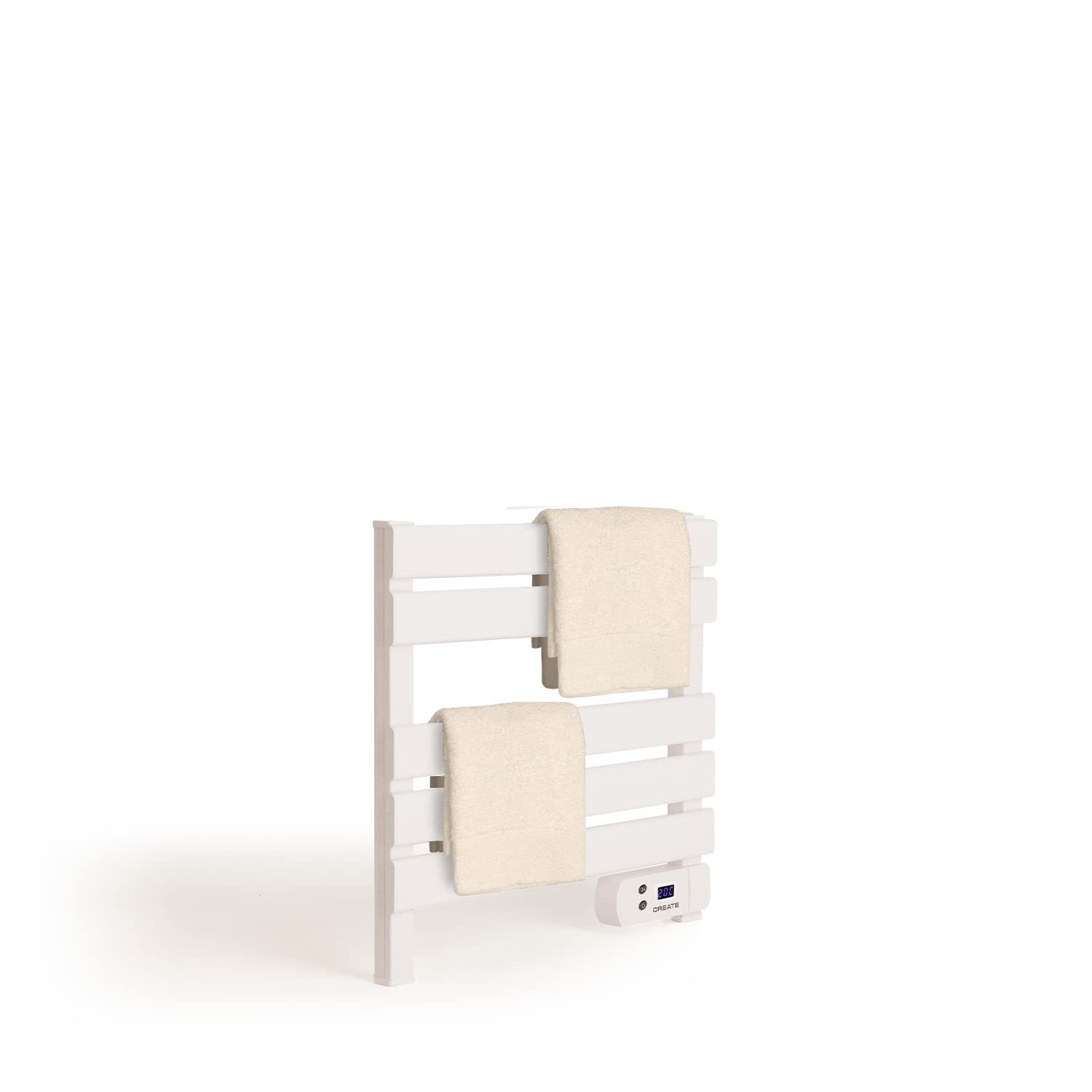 CREATE / Warm Towel Mini/Porte-Serviettes électrique sur Pied ou Mural Blanc sans Pieds / 52,3x8x55,8cm / Faible consommation, sèche-Serviettes, Silencieux, Ultra-Fin, 150 W