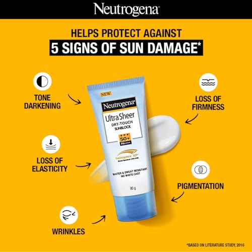 Neutrogena Ultra Sheer Sunscreen SPF 50+ | Broad Spectrum UVA/UVB | Blue light protect | No White Cast | Water resistant, Ultra light & Non sticky... - Image 4