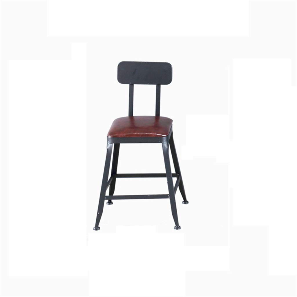 Tabouret de bar industriel en fer forgé avec dossier élégant pour cuisine