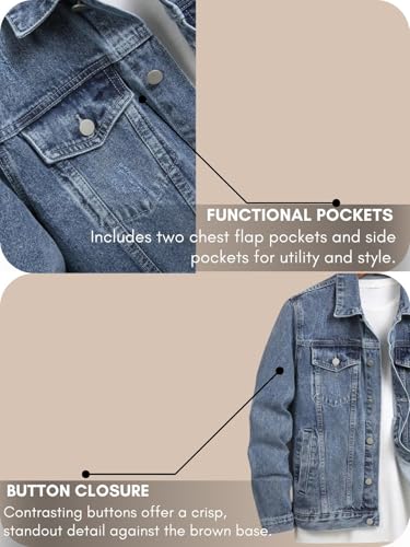 Image of GRECIILOOKS Men'S Denim Jacket | Classic Regular Fit Jeans Jacket For Men | Stylish Branded Jackets For Men - Timeless Casual Wear