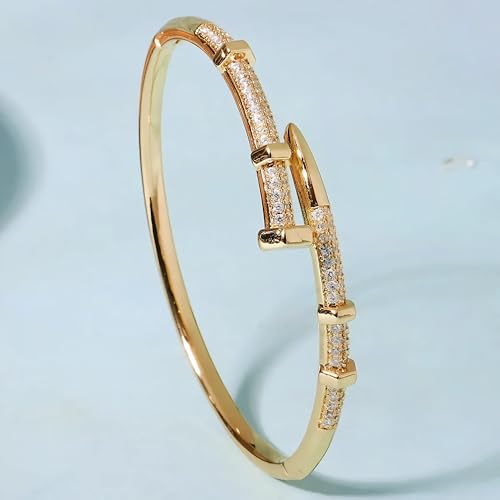 Viking Bracelet Stainless Steel Woman's Nail Bracelet Europe and the United States Popular Bracelets Sparkling Zircon Bangle As A Gift - N123